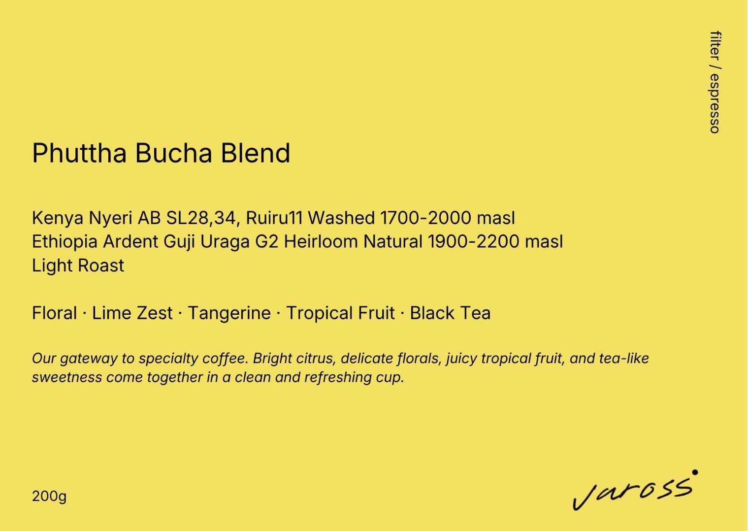 Phuttha Bucha Blend printed label card